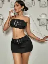 Conjunto Cargo Negro Falda y Top 