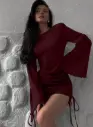 Vestido Vino Acampanado 
