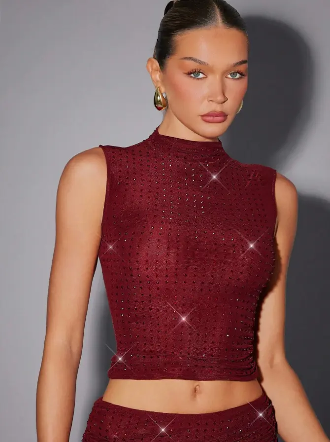 Blusa Roja de Brillos 