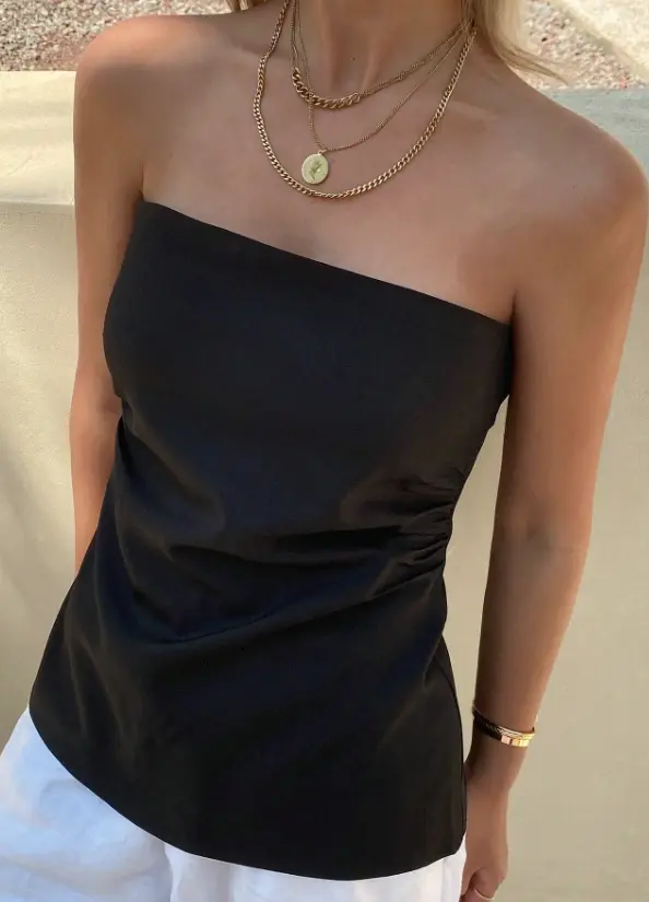 Blusa Negra Strapless 