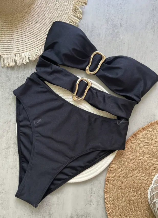 Traje de Baño Negro Aberturas 