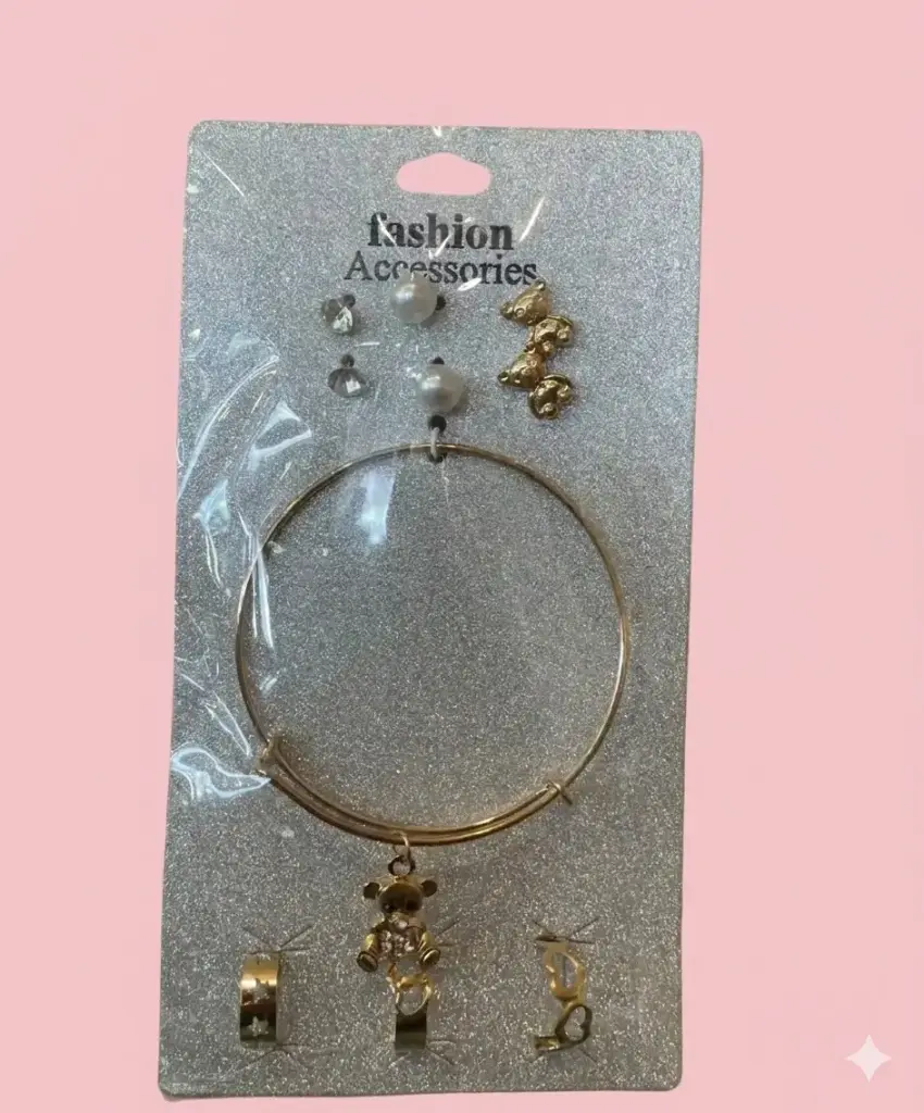 Pulsera con Aretes y Anillos