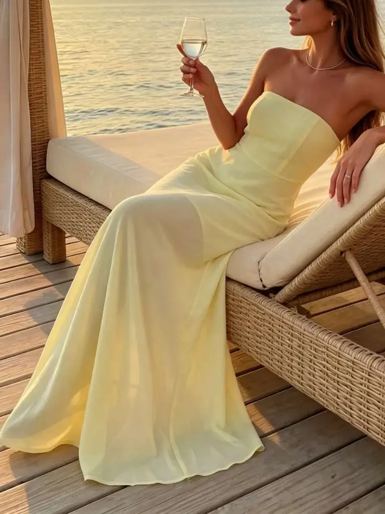 Vestido Largo Strapless