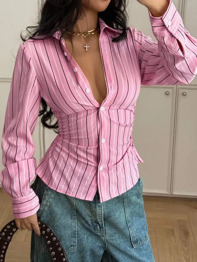 Camisa Crop de Lineas 