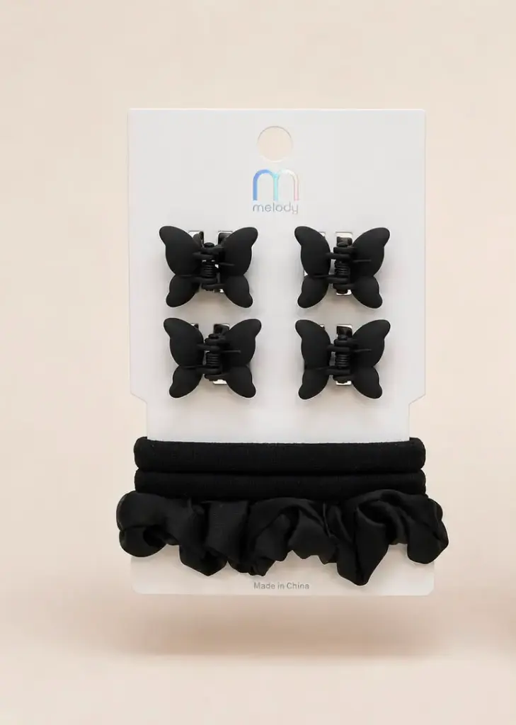 Set Ligas Scrunchie y Broche 
