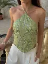 Blusa Verde Lentejuela 