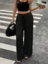 Pantalon Negro Lino