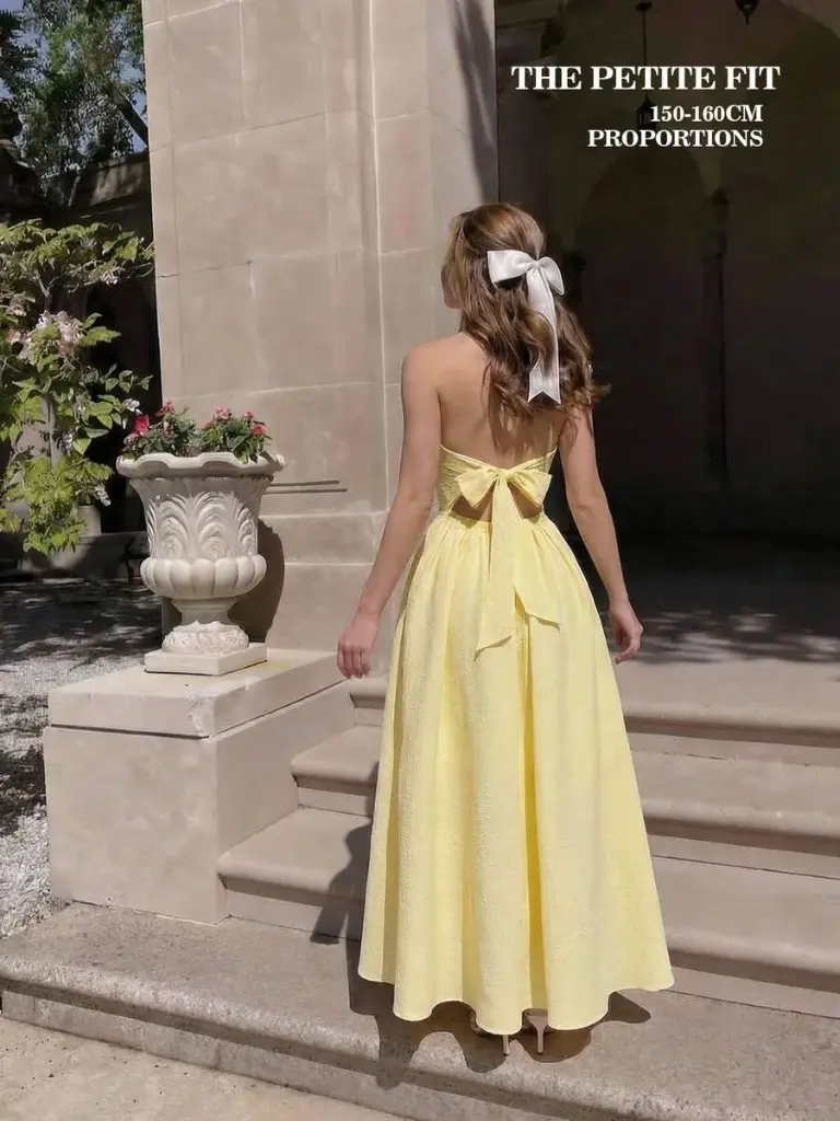 Vestido Amarillo Largo Corset