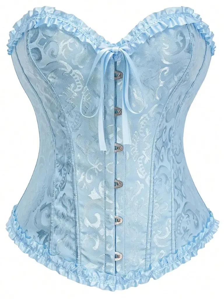 Top Corset Azul Cielo con Encaje