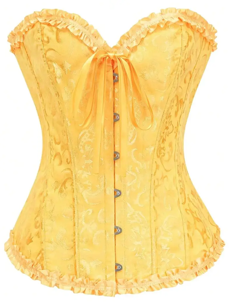 Top Corset Amarillo con Encaje