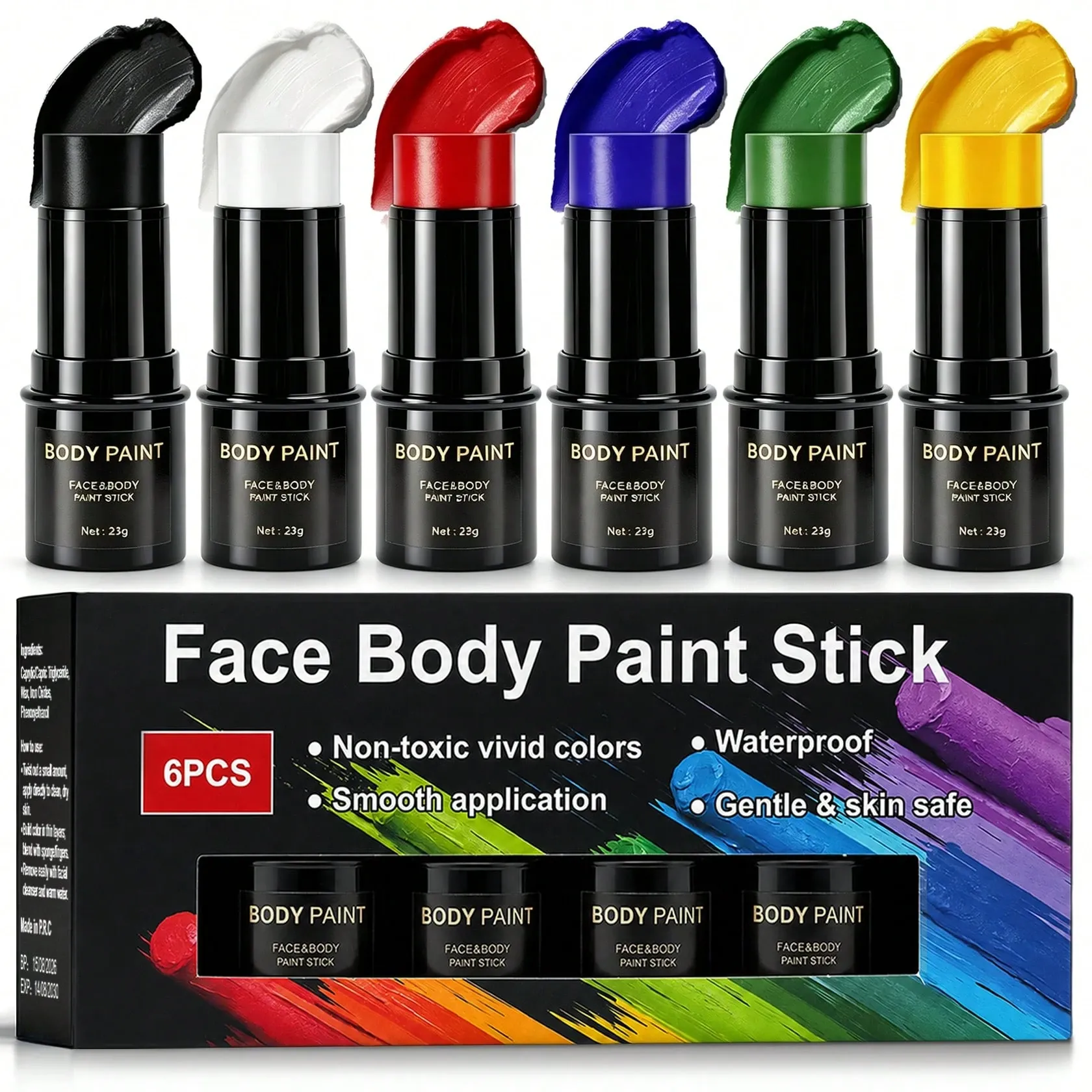 Kit de Maquillaje Halloween para Rostro y Cuerpo — 6 Colores
