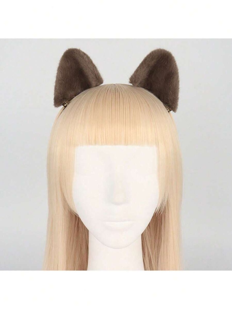 Par de Clips de Orejas de Gato Cafés