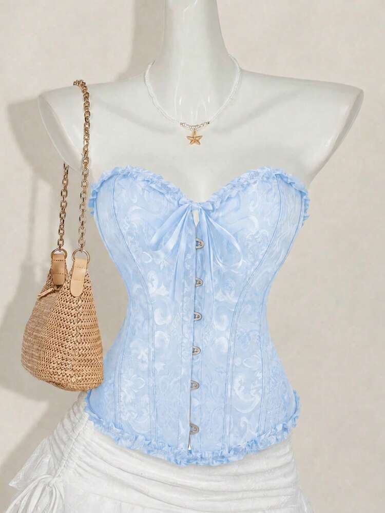 Top Corsé Azul Bebé con Volantes