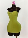 Vestido Corto Verde Olivo con Espalda Cruzada