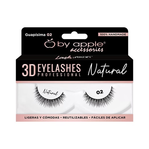 [BYAPPLE-NAT-02-GUAPISIMA] Pestañas 3D Naturales BY APPLE (Natural 02 Guapísima)