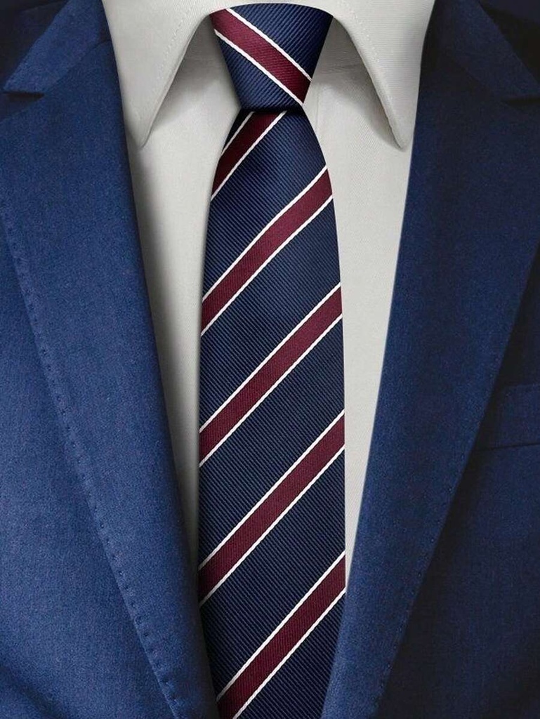 Corbata Azul Marino y Borgoña