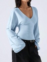 Blusa Azul Cielo de Manga Campana