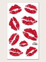 Tatuajes Temporales de Labios Rojos