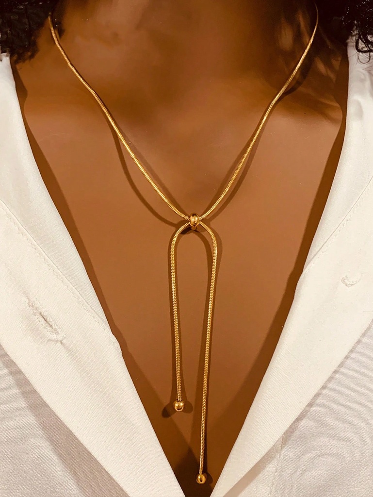 Collar Largo Dorado Ajustable