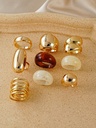 Set de 9 Anillos Chunky Dorados