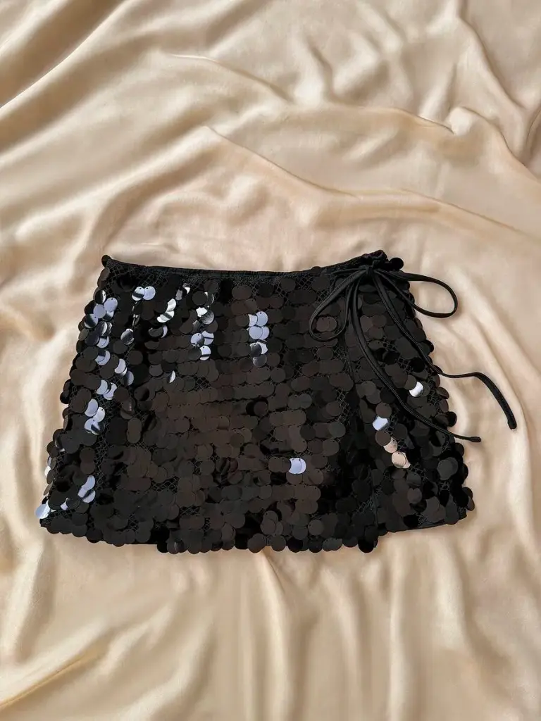 Falda Lentejuela Negra 