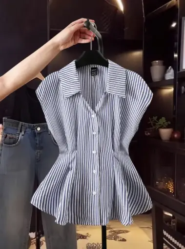 Blusa sin Manga de Rayas