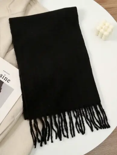 [sc25082938668339708 SHEIN] Bufanda Basica Negro