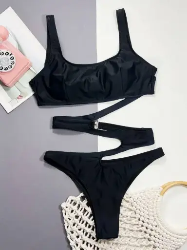 [SHEIN sw2302139393717737 completo bikini] Traje de Baño de Aberturas