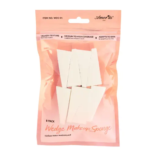 [WEDGE MAKEUP SPONGE WDS-01 AMOR US] Paquete 8PCS Esponjas AMOR US