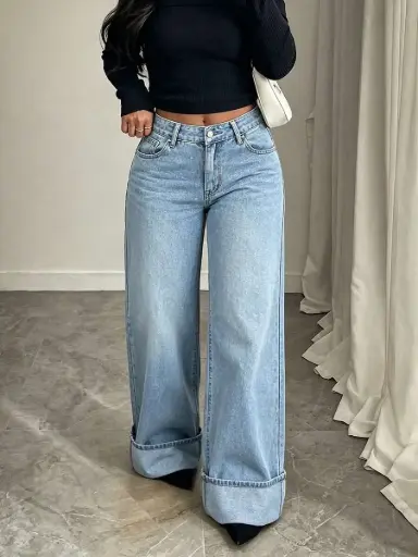 [sz260417112171965083487 shein] Pantalon Demin Holgado