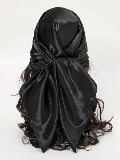 [sc2211299728271242 SHEIN MASCADA] Paliacate Negro de Seda 