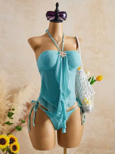 [BIKINI sz260319210215248365705 SHEIN] Tankini 2PCS Azul