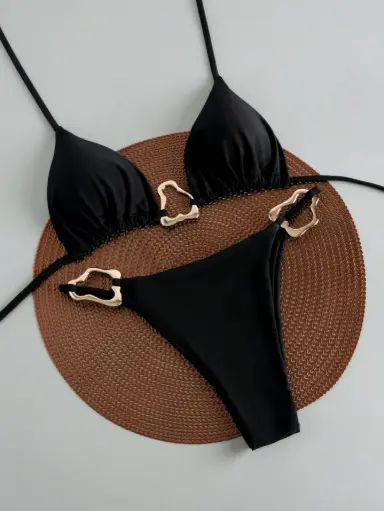 [sz2411138579224232 shein] Bikini 2PCS Negro