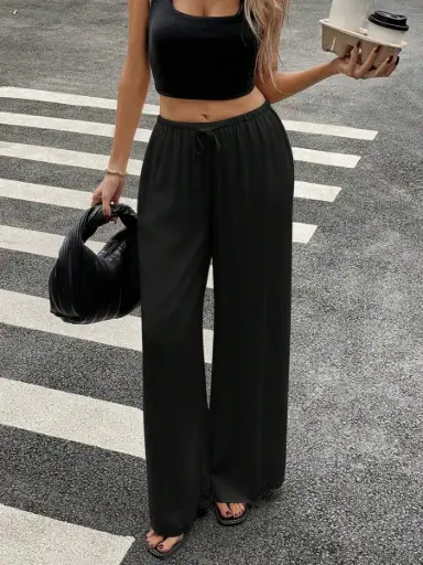 Pantalon Negro Lino