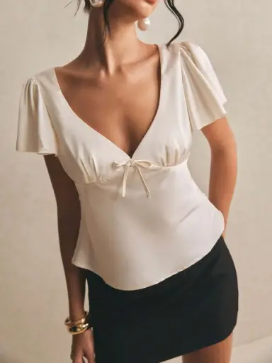 [sz260116172881525209629 shein] Blusa Apricot Satin