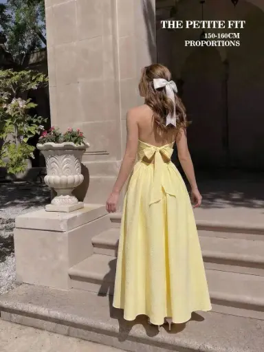 [sz251128631175771627] Vestido Amarillo Largo 