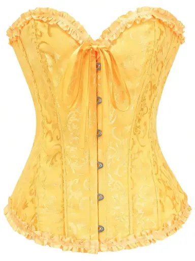 [sz2412317771787552] Top Corset Amarillo con Encaje