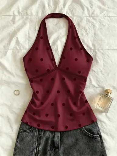 Top Halter de Lunares