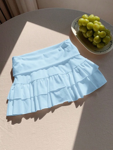 [sz2404294881127782] Falda Short Azul Bebé con Volantes