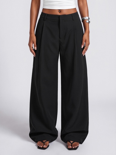 Pantalón Negro de Pierna Ancha