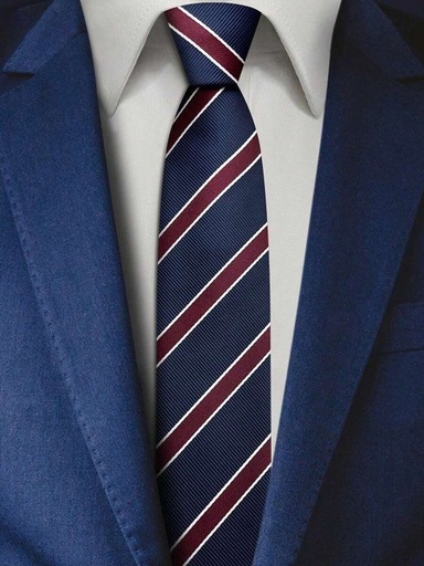 [sc251202402490763316] Corbata Azul Marino y Borgoña