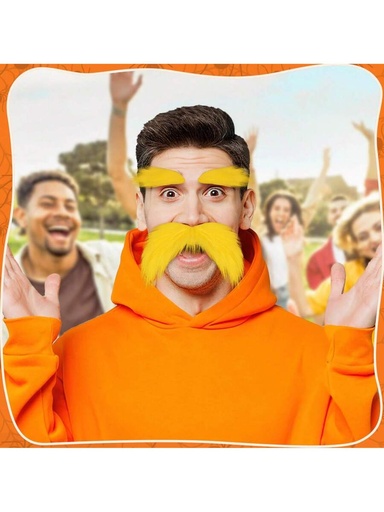 [sh25073067609575956] Set de Cejas y Bigote Amarillos Postizos