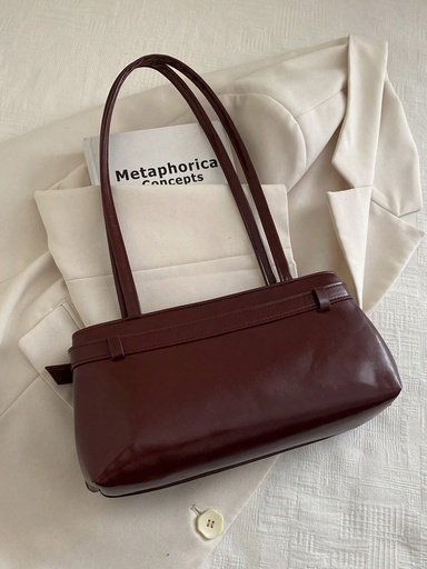[sg251116345129007776] Bolso de Hombro Rojo Vino con Hebilla