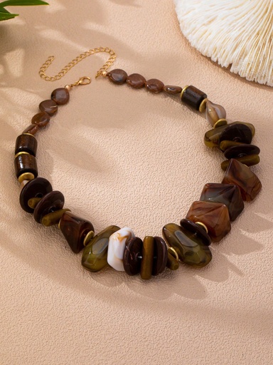 [sj260829100809722683646] Collar Chunky de Cuentas Multicolor