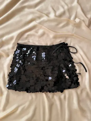 Falda Lentejuela Negra 