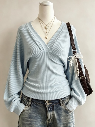 Blusa Azul Cruzada 