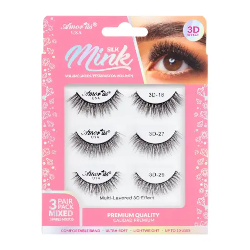 Paquete Pestañas 3PCS MINK