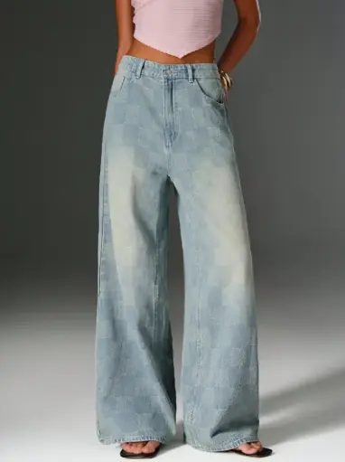 pantalon demin cuadros