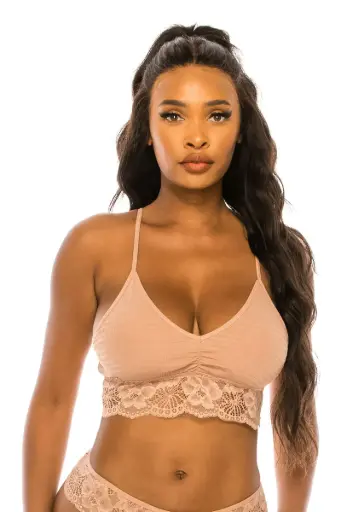 Bralette Liso con Encaje