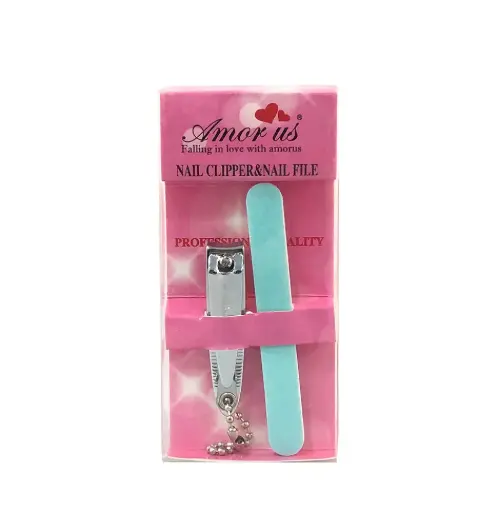 [AMOR US TOE NAIL CLIPPER AND NAIL FILE] Kit Pies Corta Uñas y Lima 